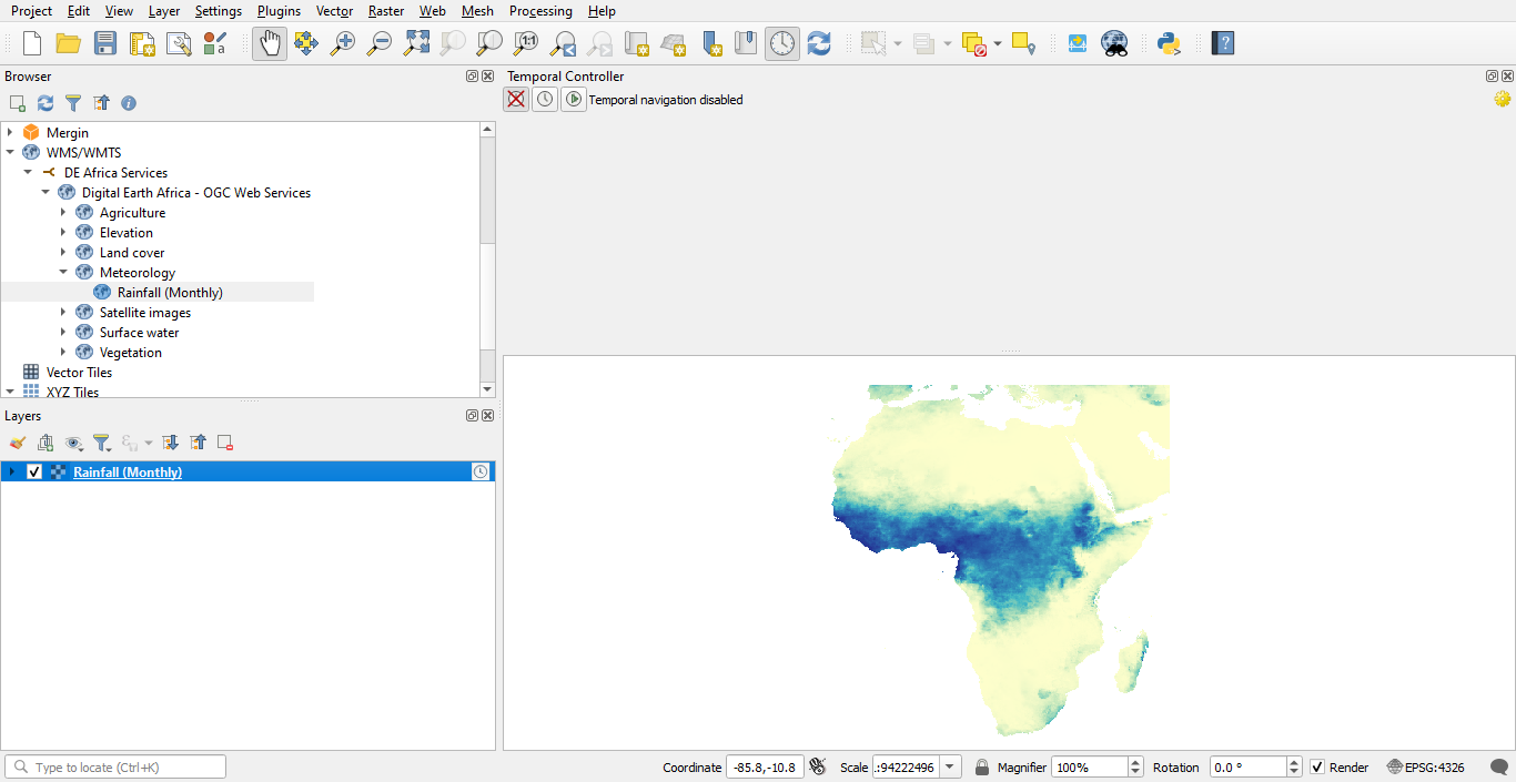 QGIS - Temporal Controller Dock Widget
