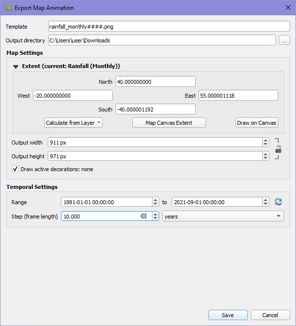 QGIS - Export Animation Options