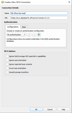 QGIS - WCS Connection