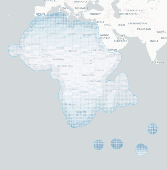 Sentinel-3_OLCI_L2_LAND data extent