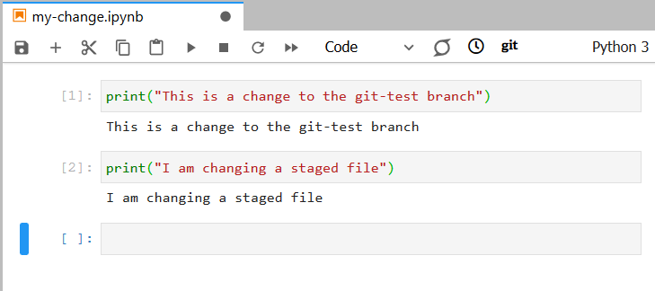 Change a staged file.