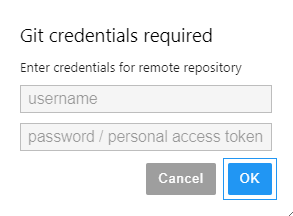 Authenticate to push changes.